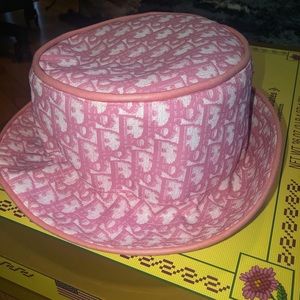 Customized Non-Authentic Pink Dior Bucket Hat